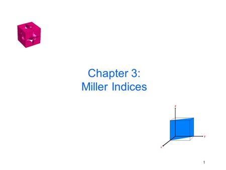 Chapter 3: Miller Indices