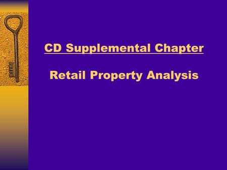CD Supplemental Chapter Retail Property Analysis.