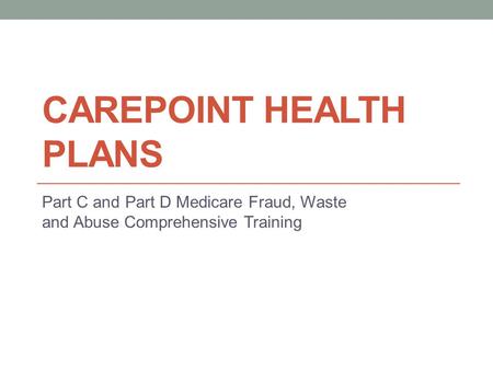 CarePoint Health Plans