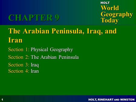 The Arabian Peninsula, Iraq, and Iran