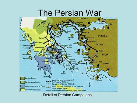 The Persian War Detail of Persian Campaigns. Difference Between Persia, Greece Persians Absolute monarchy, centered on Persian “King of Kings” Empire.