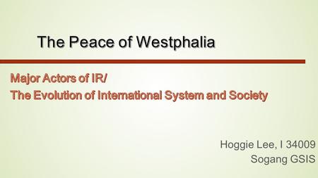 The Peace of Westphalia