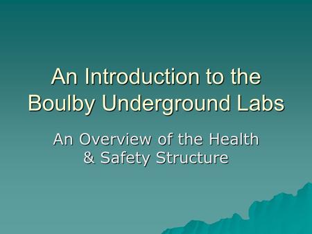 An Introduction to the Boulby Underground Labs