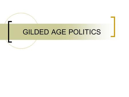 GILDED AGE POLITICS. “GILDED AGE” 1869-1900 Term coined by Mark Twain in 1873 Referred to the superficial glitter of the new wealth, but internal corruption.
