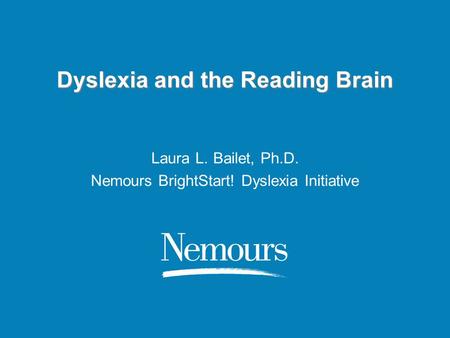 Dyslexia and the Reading Brain