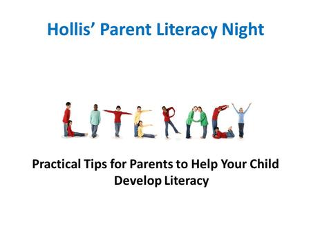 Hollis’ Parent Literacy Night