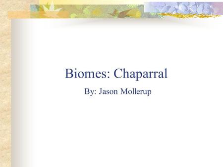 Biomes: Chaparral By: Jason Mollerup
