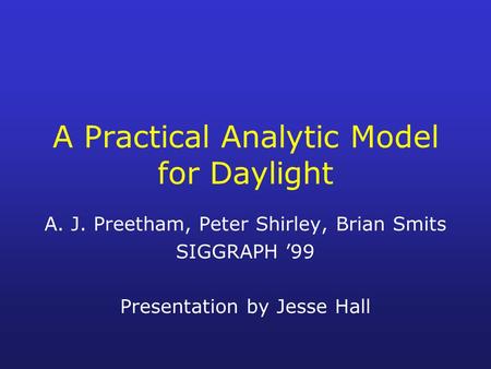 A Practical Analytic Model for Daylight