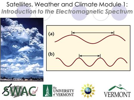 Satellites, Weather and Climate Module 1: Introduction to the Electromagnetic Spectrum.
