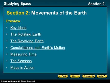 Section 2: Movements of the Earth