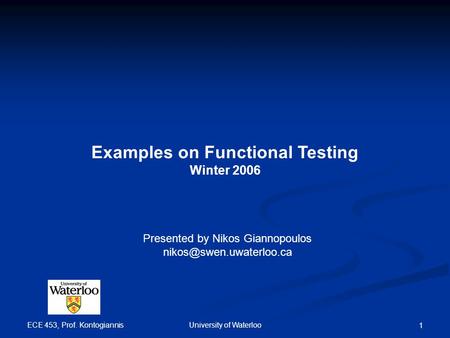 Examples on Functional Testing
