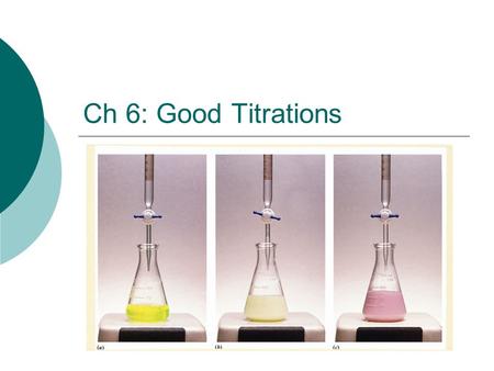 Ch 6: Good Titrations.