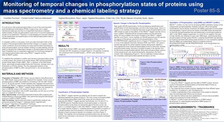 Monitoring of temporal changes in phosphorylation states of proteins using mass spectrometry and a chemical labeling strategy RESULTS INTRODUCTION It is.