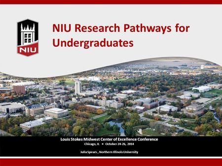 NIU Research Pathways for Undergraduates Louis Stokes Midwest Center of Excellence Conference Chicago, IL  October 24-26, 2014 Julia Spears, Northern.