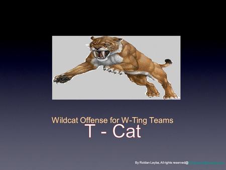 T - Cat Wildcat Offense for W-Ting Teams
