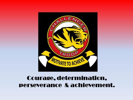 Tiger Troop March 2015 Courage, determination, perseverance & achievement.
