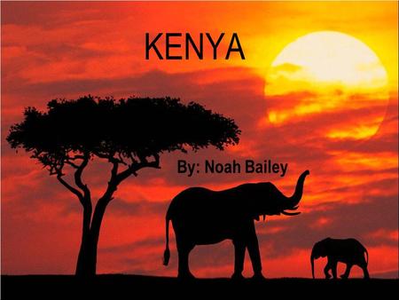 KENYA By: Noah Bailey Kenya’s Flag The red stripe stands for the struggle for independence The green represents Kenya's agriculture and natural resources.