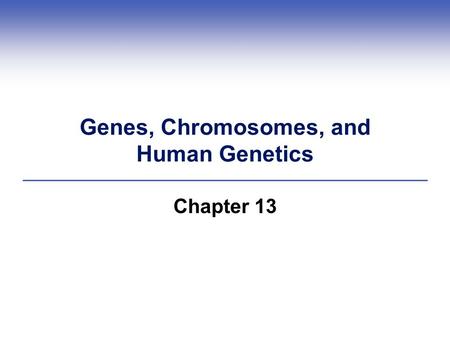 Genes, Chromosomes, and Human Genetics Chapter 13.