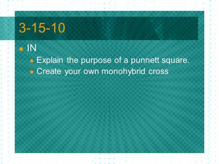 IN Explain the purpose of a punnett square.