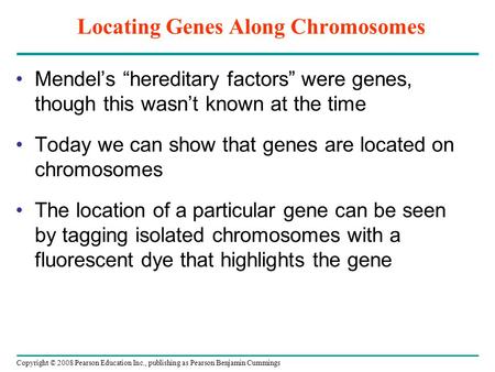 Locating Genes Along Chromosomes