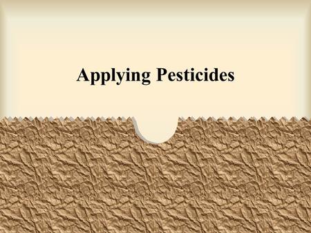 Applying Pesticides.