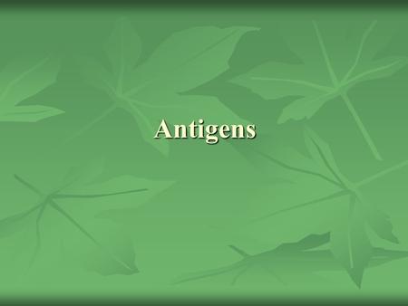 Antigens. Definitions Immunogen Immunogen Antigen (Ag) Antigen (Ag) Hapten Hapten Epitope or Antigenic Determinant Epitope or Antigenic Determinant Antibody.