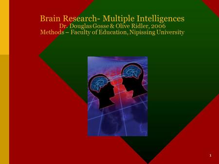 Brain Research- Multiple Intelligences Dr