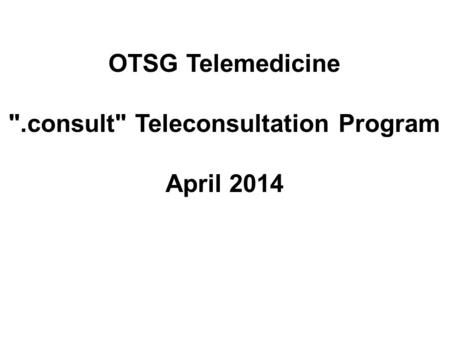.consult Teleconsultation Program