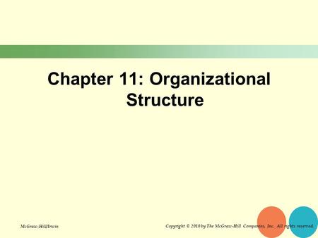 Chapter 11: Organizational Structure