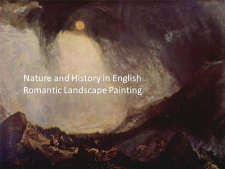 Nature and History in English Romantic Landscape Painting