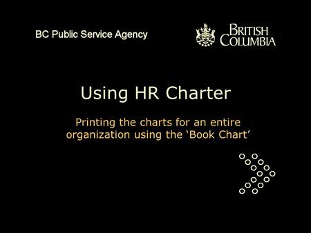 Using HR Charter Printing the charts for an entire organization using the ‘Book Chart’