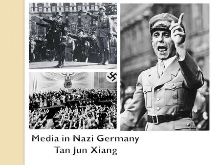 Rampant in Nazi Germany Minister of Propaganda/Enlightenment, Joseph Goebbels Newspapers, radio and all forms of media Art by Jews banned. ‘Out of the.