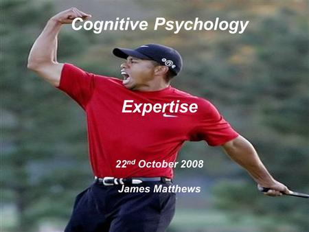 Cognitive Psychology Expertise 22nd October 2008 James Matthews
