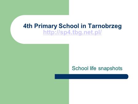 4th Primary School in Tarnobrzeg   School life snapshots.
