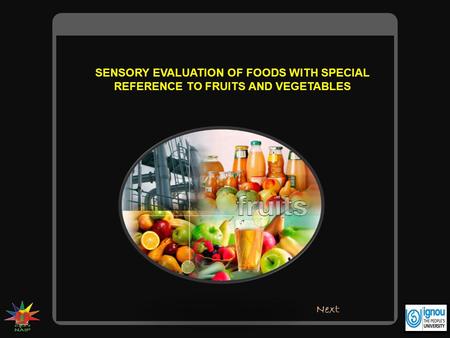 SENSORY EVALUATION OF FOODS WITH SPECIAL REFERENCE TO FRUITS AND VEGETABLES Next.