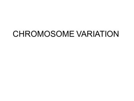 CHROMOSOME VARIATION.