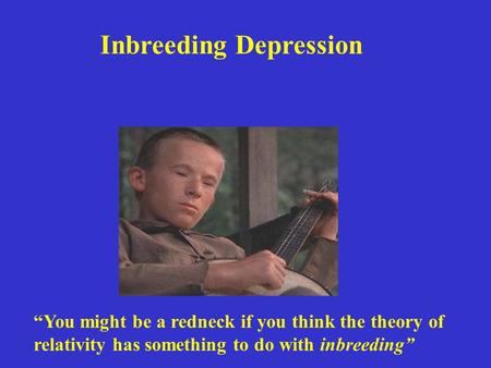 Inbreeding Depression “You might be a redneck if you think the theory of relativity has something to do with inbreeding”