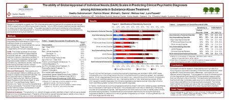 Consistent with earlier research, these data found a high rate of co- occurring Axis-I psychiatric disorders. While there was substantial overall agreement,