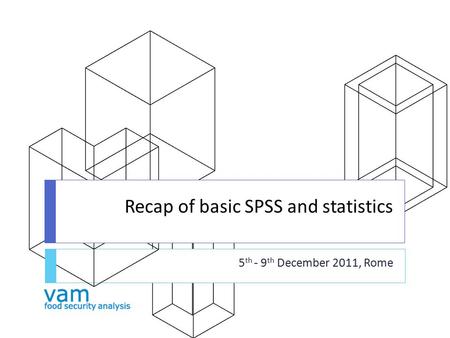 Recap of basic SPSS and statistics 5 th - 9 th December 2011, Rome.