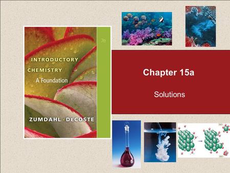 Chapter 15a Solutions. Chapter 15 Table of Contents 2 15.1 Solubility 15.2 Solution Composition: An Introduction 15.3 Solution Composition: Mass Percent.