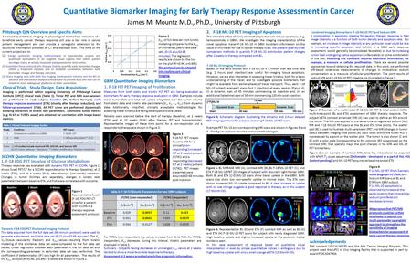 Quantitative Biomarker Imaging for Early Therapy Response Assessment in Cancer James M. Mountz M.D., Ph.D., University of Pittsburgh Table 1: Clinical.