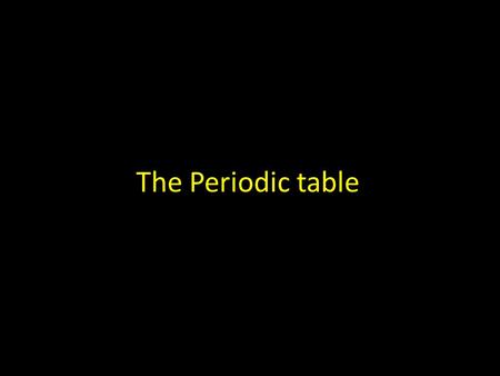The Periodic table. Periodic Table Elements are classified by their weight and how they react.