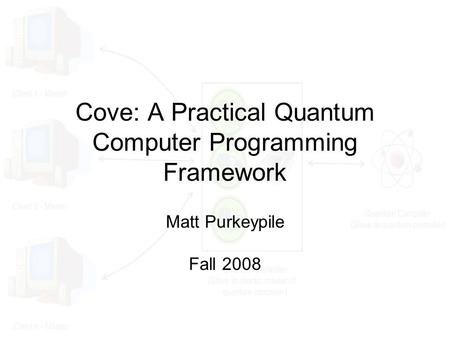 Cove: A Practical Quantum Computer Programming Framework Matt Purkeypile Fall 2008.