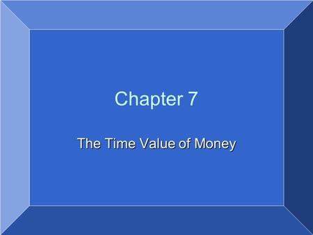 Copyright © 2007 by John Wiley & Sons, Inc. All rights reserved Chapter 7 The Time Value of Money.