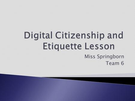 Digital Citizenship and Etiquette Lesson