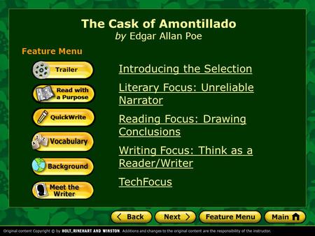 The Cask of Amontillado by Edgar Allan Poe
