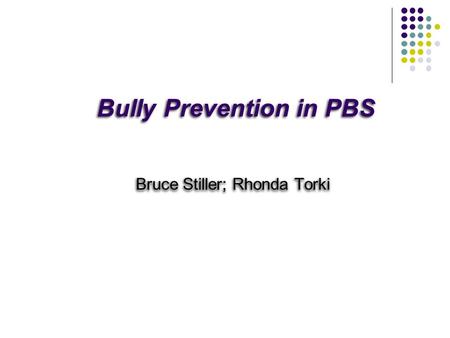 Bully Prevention in PBS