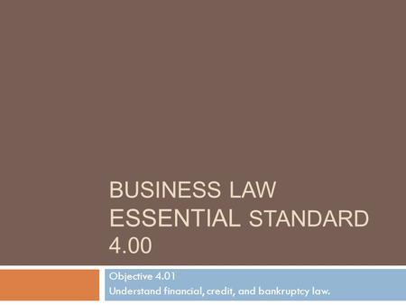 Business Law Essential Standard 4.00