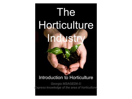 The Horticulture Industry
