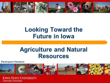 Looking Toward the Future in Iowa Agriculture and Natural Resources Participant Handout.